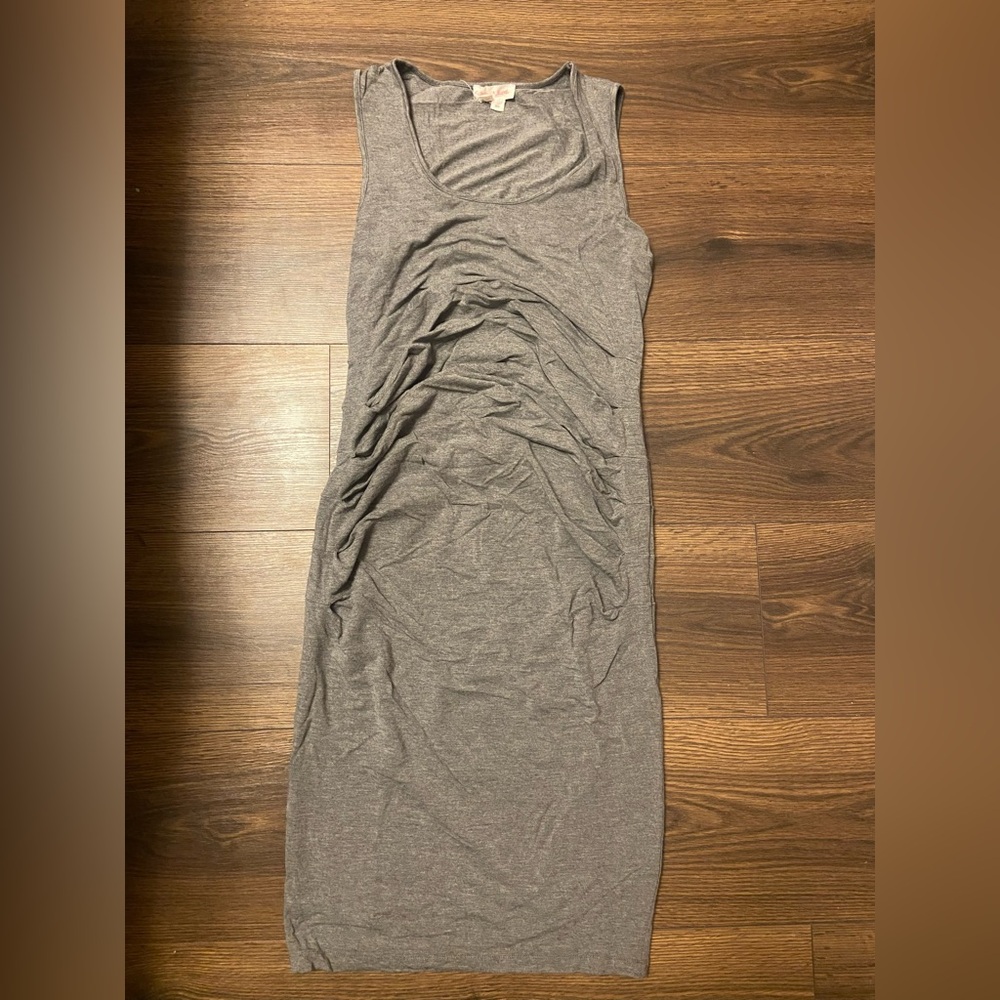 Ingrid & Isabel maternity midi tank dress Sz:XS excellent condition gray